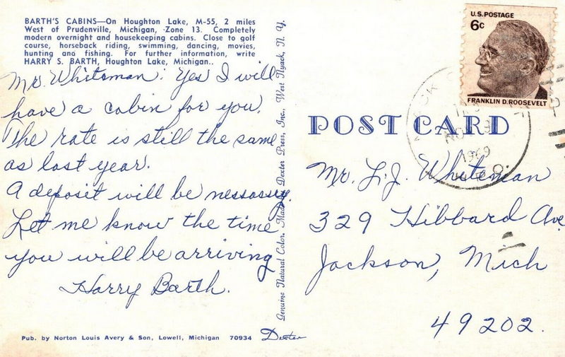 Barths Cabins - Vintage Postcard (newer photo)